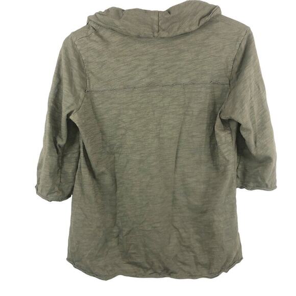 Neon Buddha Women's Olive Green 3/4 Sleeve 100% Cotton Tunic Size PL - Picture 3 of 3